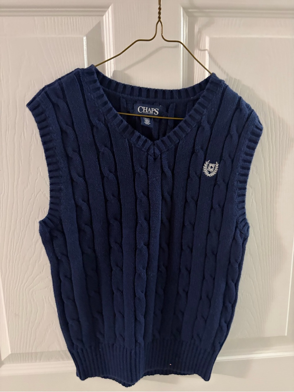 Chaps Navy Textured Knit Sweater Vest